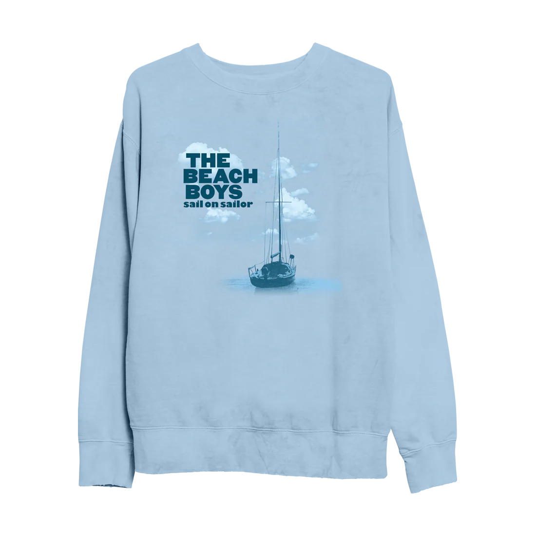 Sail On Sailor Boat Blue Crewneck Sweater